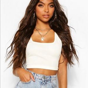 White cropped tank top